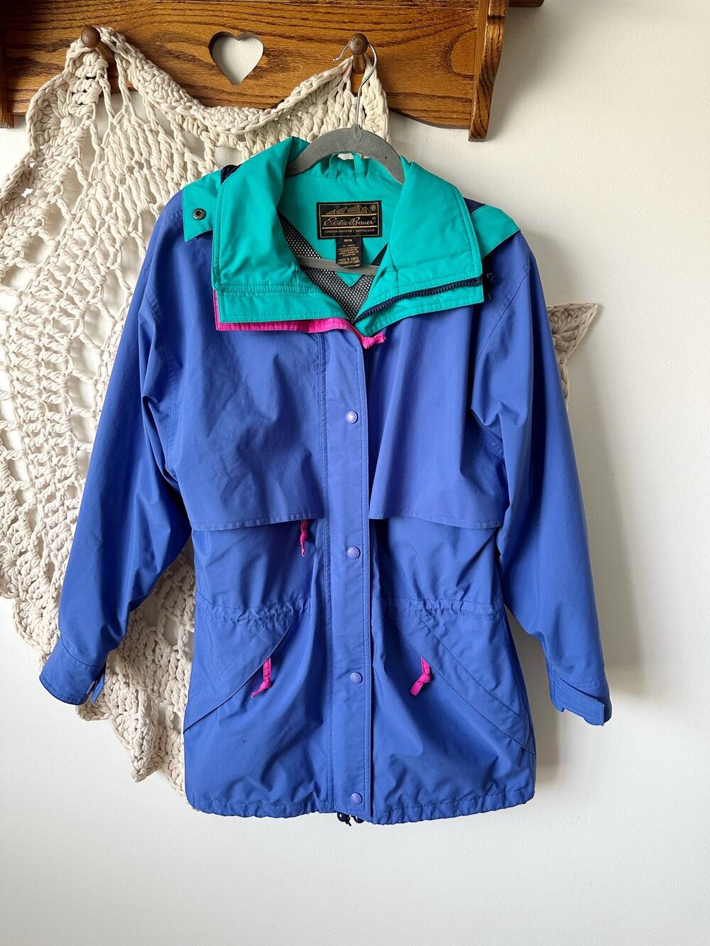 Eddie Bauer ASO X-Files Vintage 90s Gore-Tex Purple Green Rain Jacket Medium